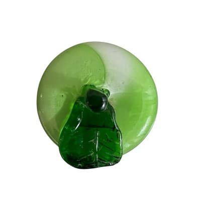 Murano Style Vintage Light Green Apple Glass Art - Thumbnail 5