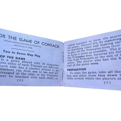Vintage CONTACK Board Game 1939 Original Box Complete All Pieces Instructions - Thumbnail 5