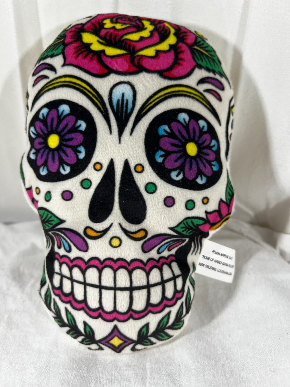 Day of the Dead New Orleans Mardi Gras Plush Skull Detailed Colors Design Nice - Thumbnail 4