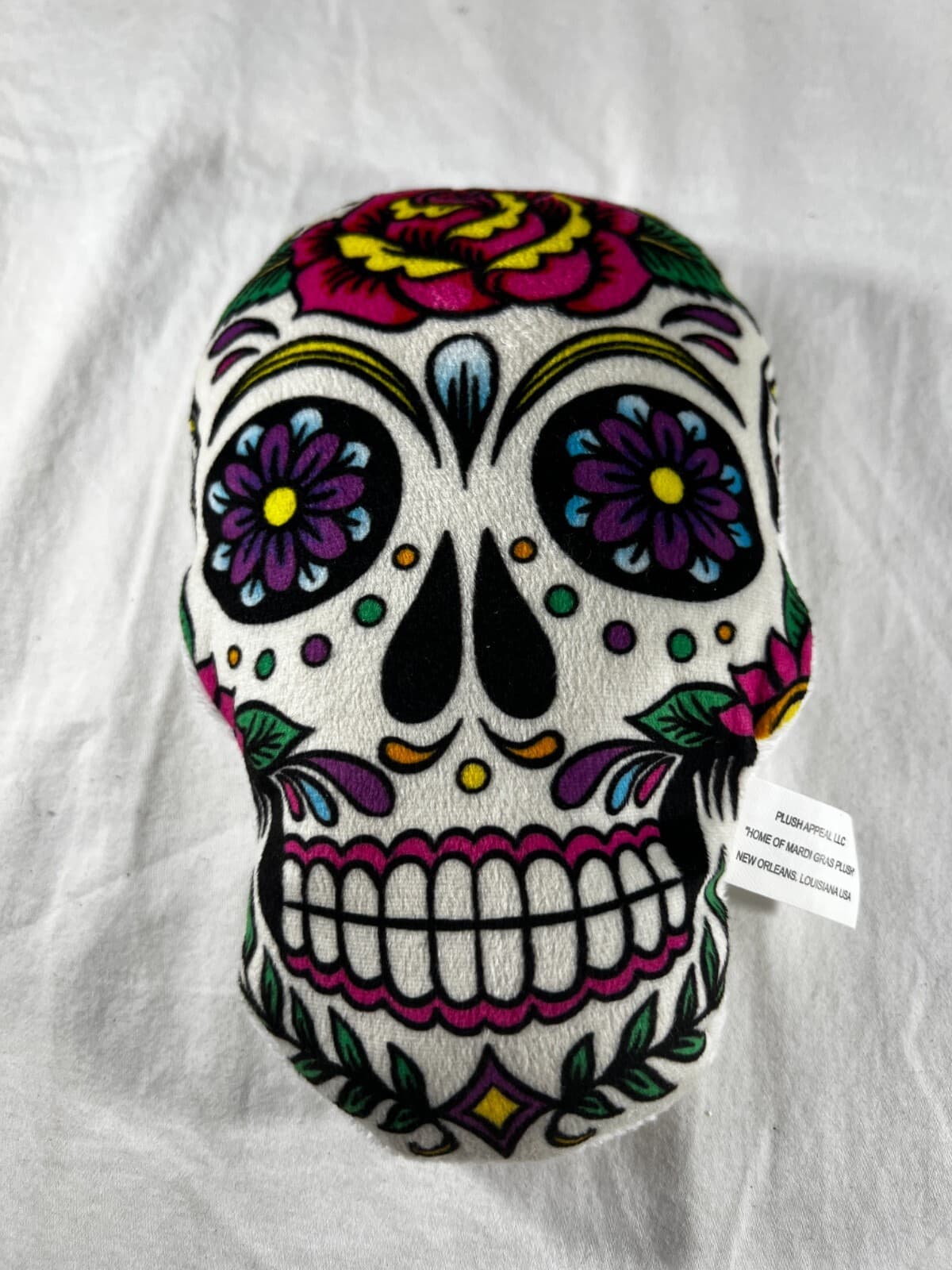 Day of the Dead New Orleans Mardi Gras Plush Skull Detailed Colors Design Nice - Thumbnail 3