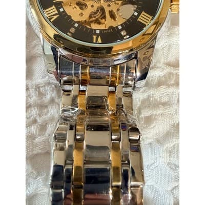 Lavaredo Automatic Skeleton Watch Diamond Dial Two Tone Stainless Steel Luxury - Thumbnail 23