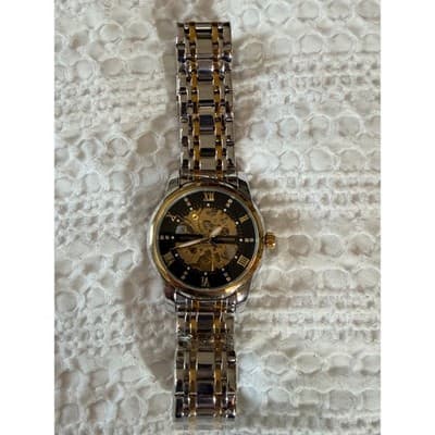 Lavaredo Automatic Skeleton Watch Diamond Dial Two Tone Stainless Steel Luxury - Thumbnail 24