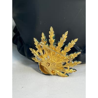 Art Mode Vintage Peacock Brooch Pin Vibrant Enamel Rare Design MCM Bird Jewelry - Thumbnail 8