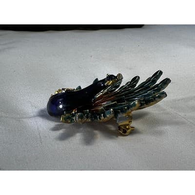 Art Mode Vintage Peacock Brooch Pin Vibrant Enamel Rare Design MCM Bird Jewelry - Thumbnail 20