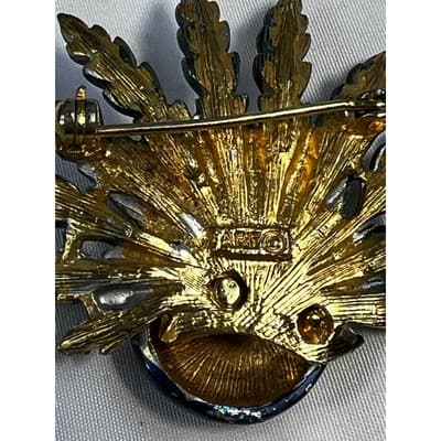 Art Mode Vintage Peacock Brooch Pin Vibrant Enamel Rare Design MCM Bird Jewelry - Thumbnail 10
