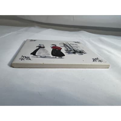 Vintage Dutch Delfware Tile Holland Royal MOSA 6 Netherlands Trivet Ceramic MCM - Thumbnail 5