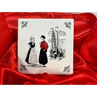 Vintage Dutch Delfware Tile Holland Royal MOSA 6 Netherlands Trivet Ceramic MCM - Thumbnail 8