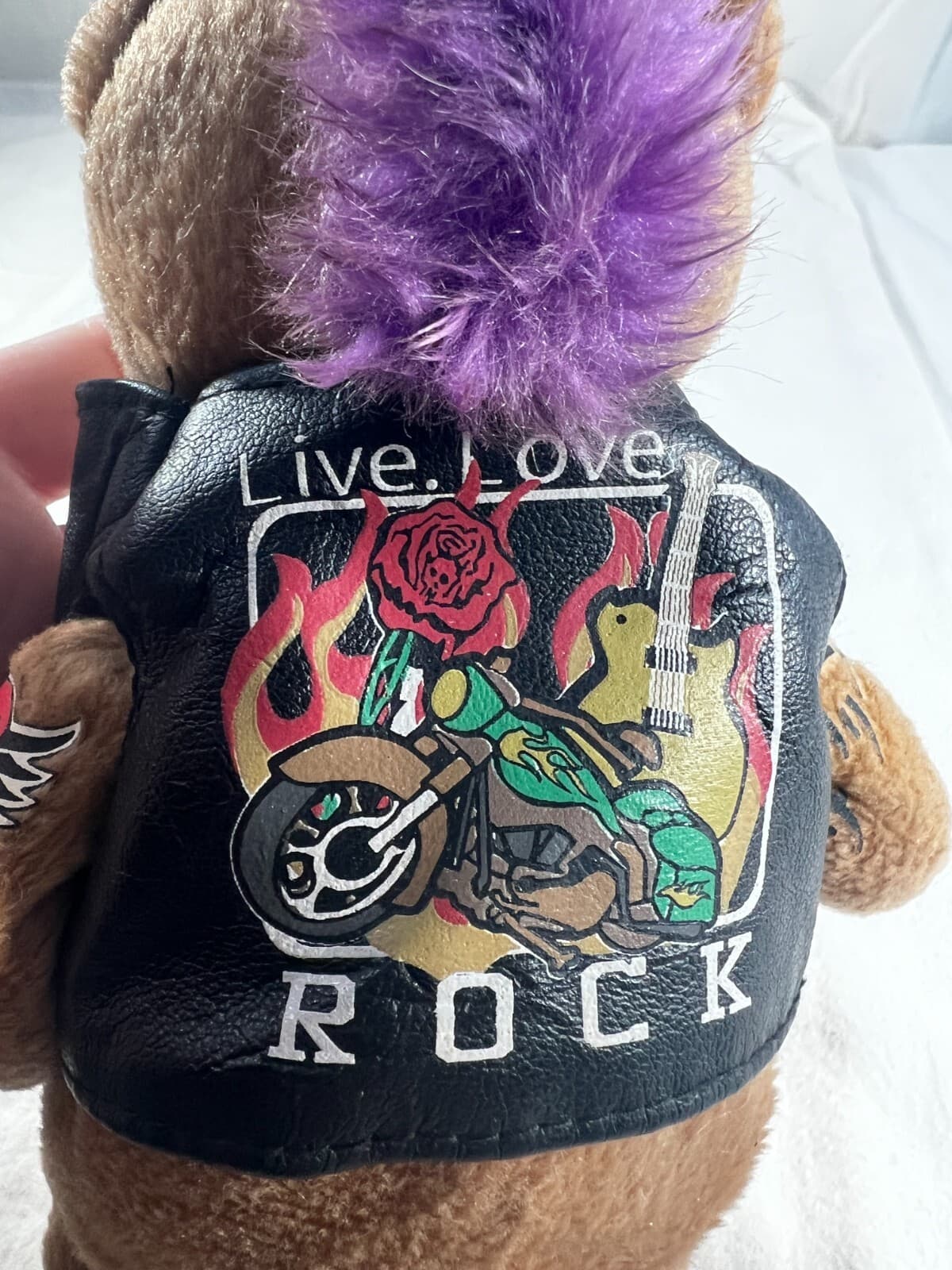 Herrington Teddy Bears Hard Rock Cafe Bear Plush Live Love Rock Leather Vest 8" - Thumbnail 10
