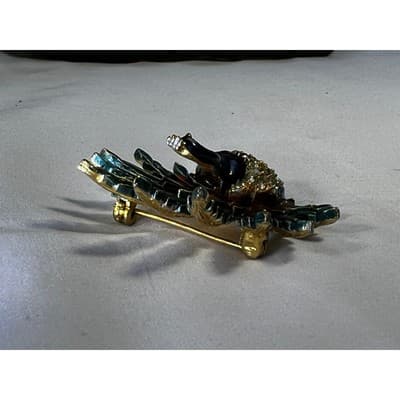 Art Mode Vintage Peacock Brooch Pin Vibrant Enamel Rare Design MCM Bird Jewelry - Thumbnail 18
