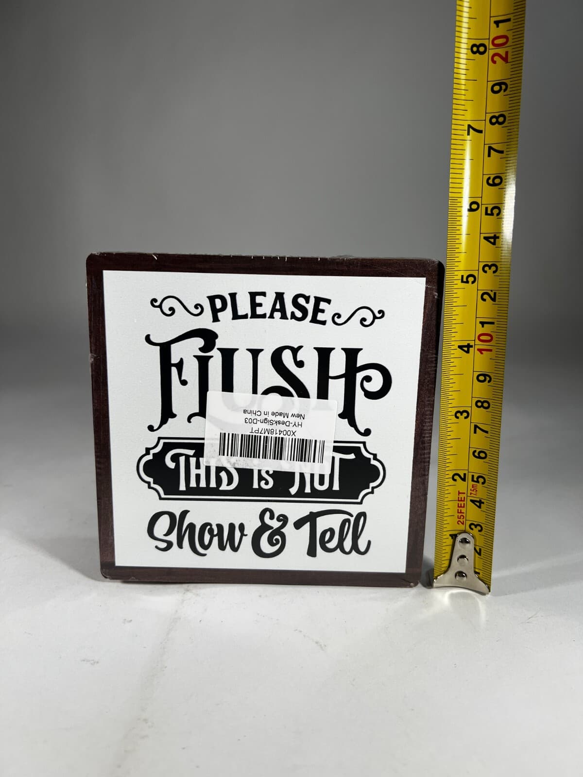 NEW Funny Bathroom Sign Please Flush Not Show and Tell Quote Toilet 5" x 5 " - Thumbnail 5