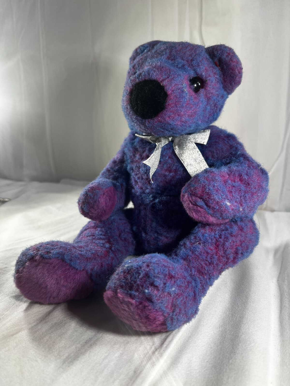 Ty Classic Purplebeary Bear Full Size Plush Stuffed Animal Toy 1999 Purple Vtg - Thumbnail 4