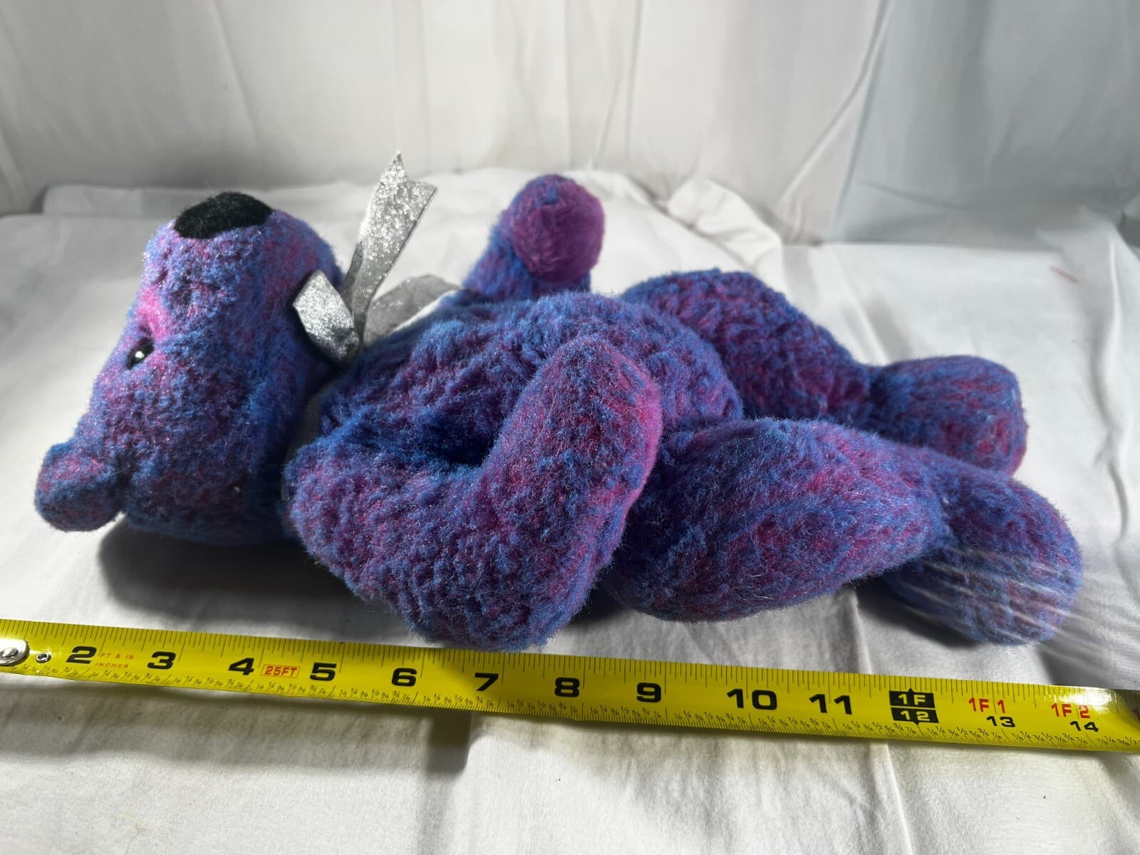 Ty Classic Purplebeary Bear Full Size Plush Stuffed Animal Toy 1999 Purple Vtg - Thumbnail 17