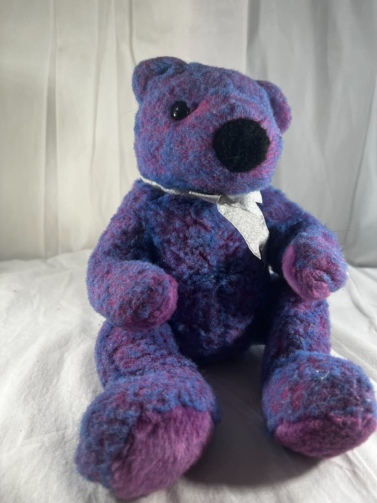 Ty Classic Purplebeary Bear Full Size Plush Stuffed Animal Toy 1999 Purple Vtg - Thumbnail 3