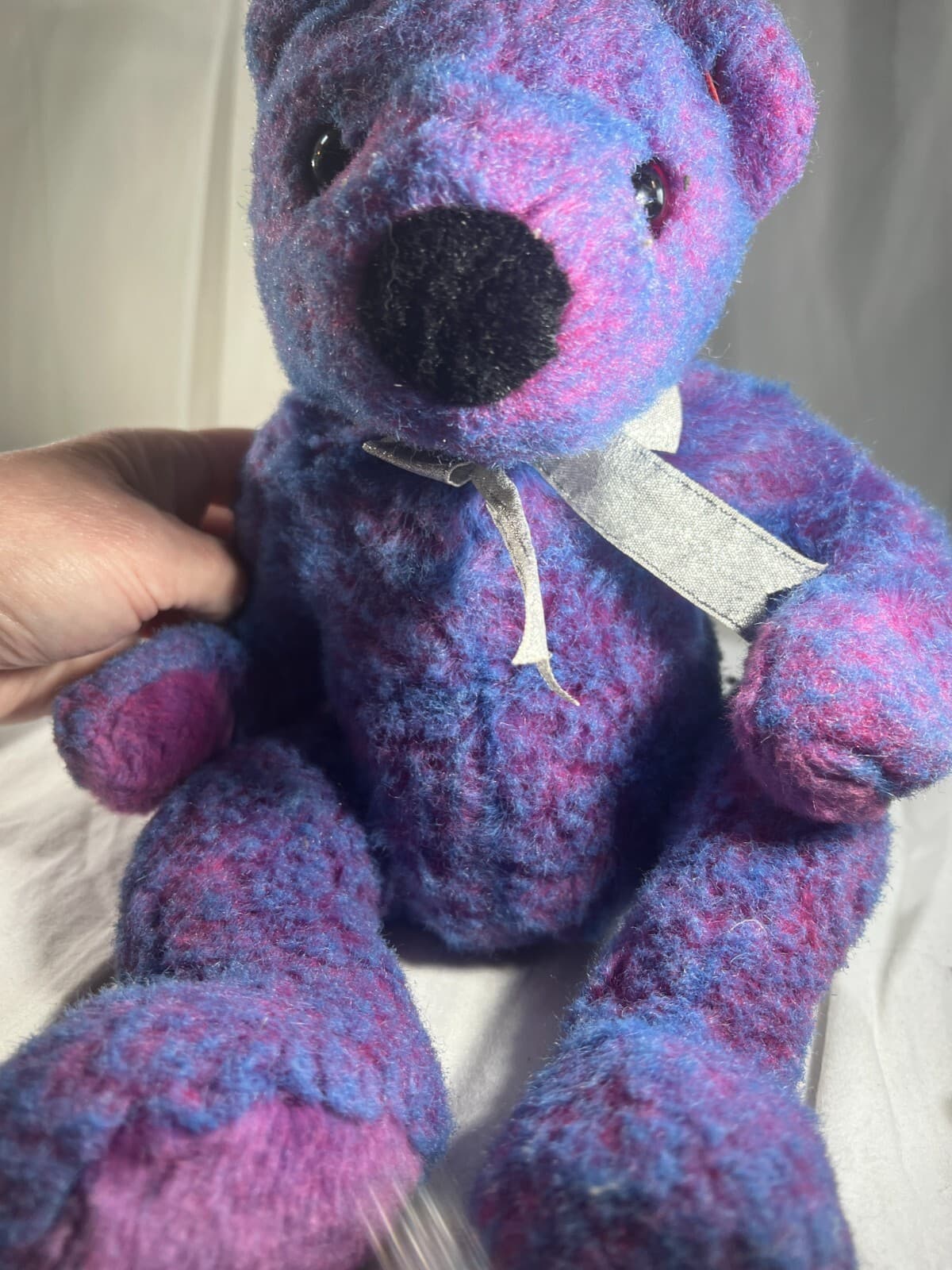 Ty Classic Purplebeary Bear Full Size Plush Stuffed Animal Toy 1999 Purple Vtg - Thumbnail 8