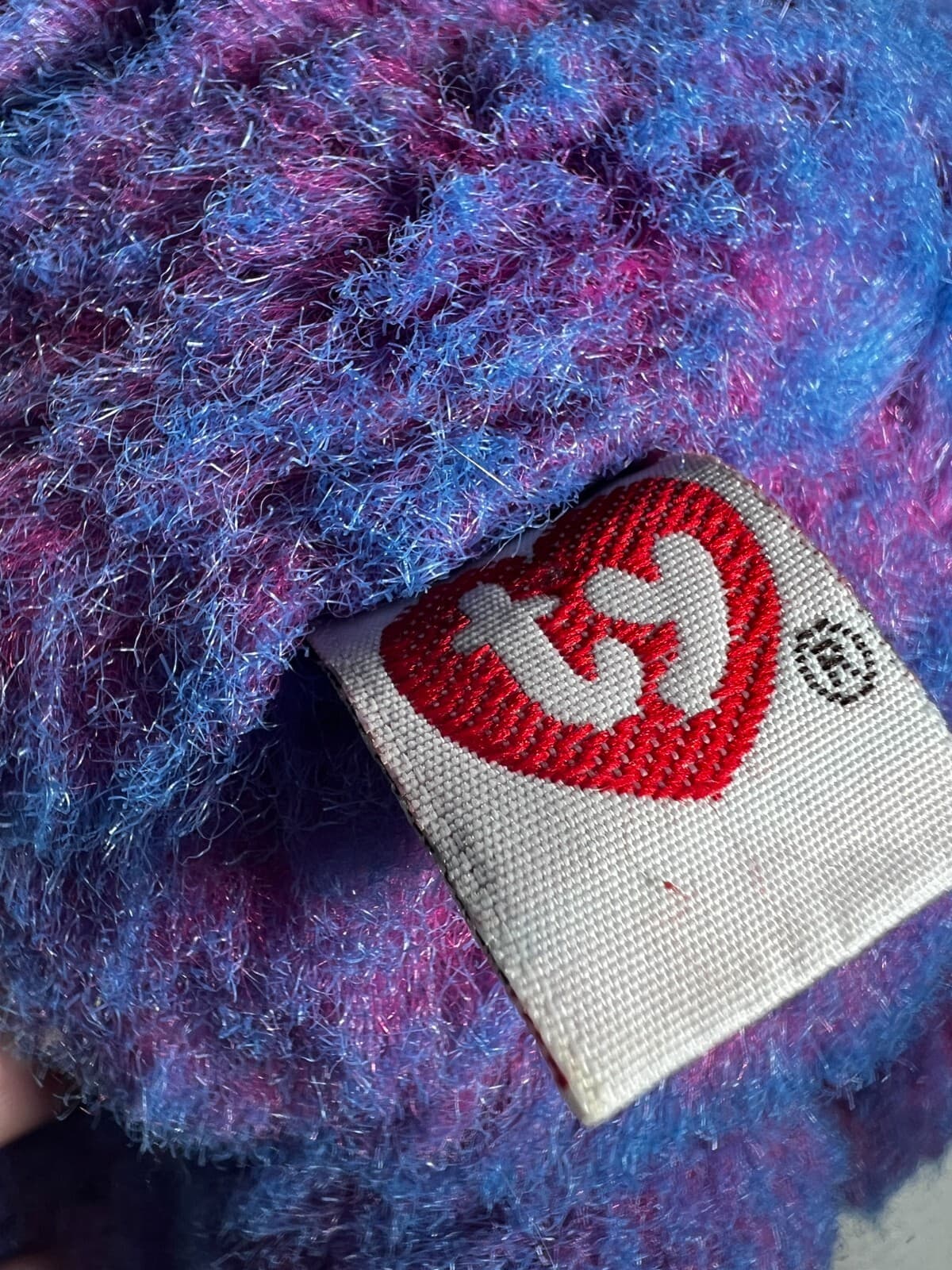 Ty Classic Purplebeary Bear Full Size Plush Stuffed Animal Toy 1999 Purple Vtg - Thumbnail 15