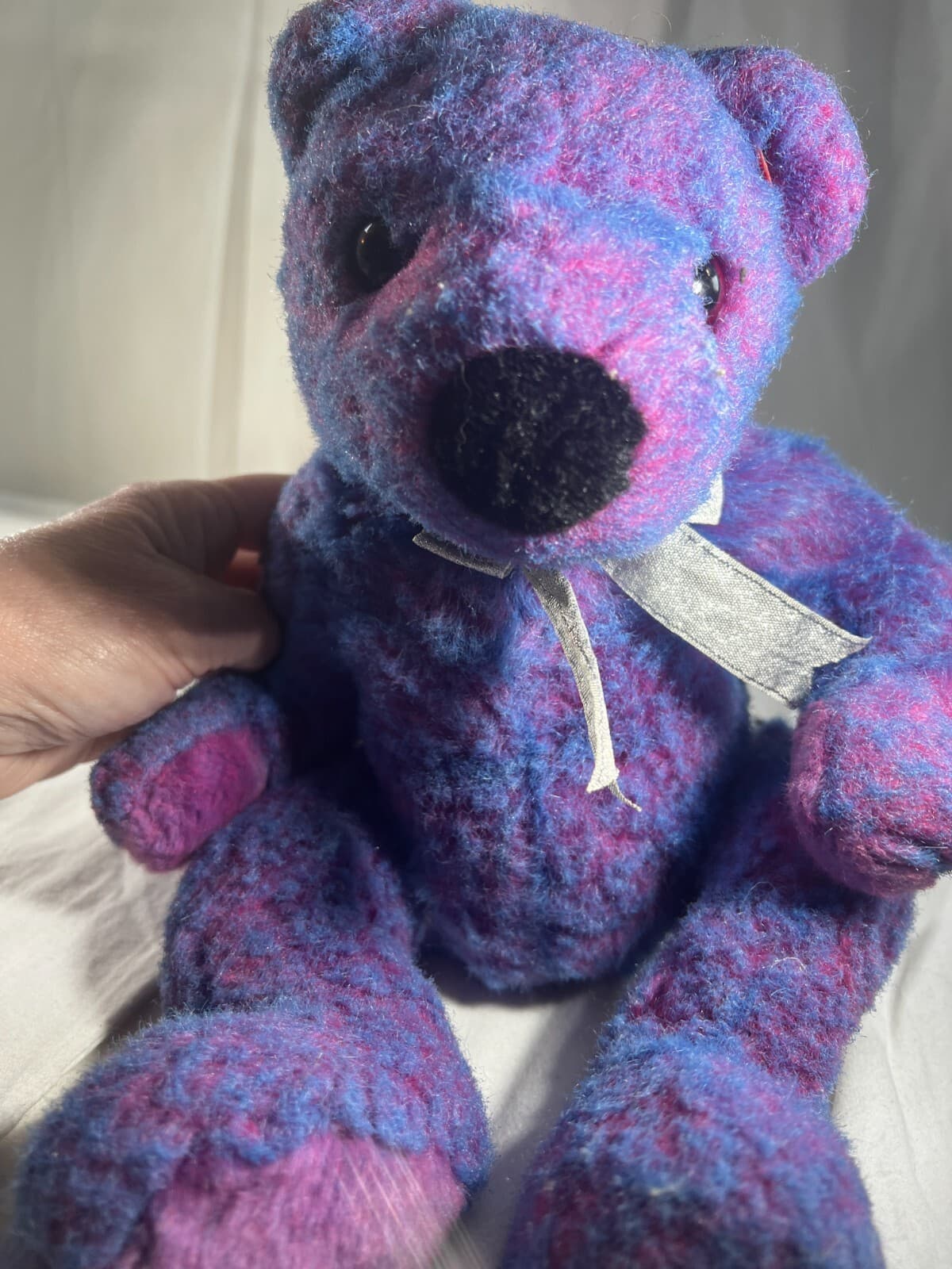 Ty Classic Purplebeary Bear Full Size Plush Stuffed Animal Toy 1999 Purple Vtg - Thumbnail 9