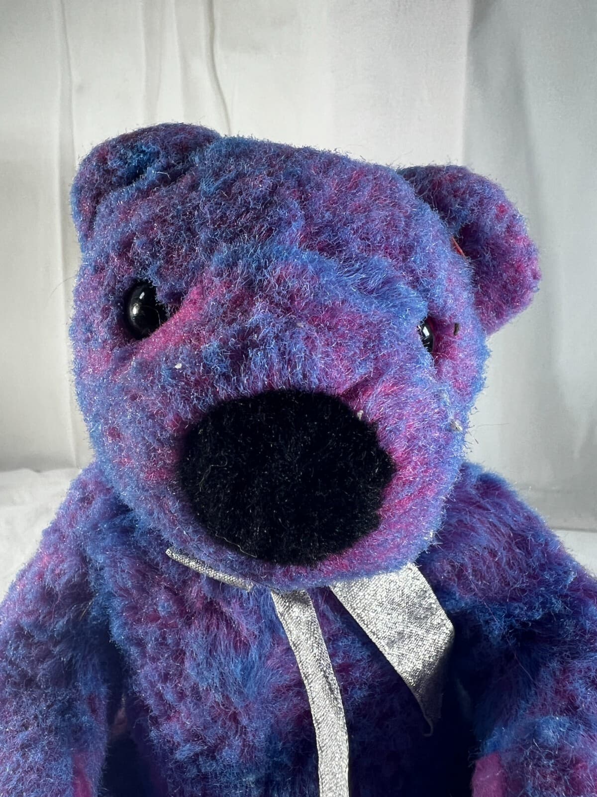 Ty Classic Purplebeary Bear Full Size Plush Stuffed Animal Toy 1999 Purple Vtg - Thumbnail 5