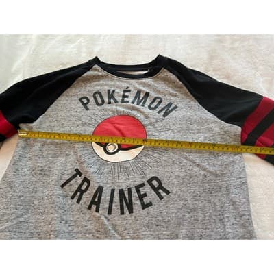 Pokemon Trainer Pokeball Lightweight Fleece Pullover Sweatshirt Gray Small - Thumbnail 6