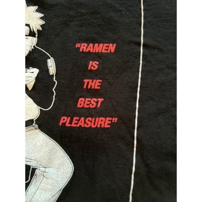 Naturo Shippuden Ramen Soup Crew Neck Casual Short Sleeve T-Shirt Black Small - Thumbnail 3