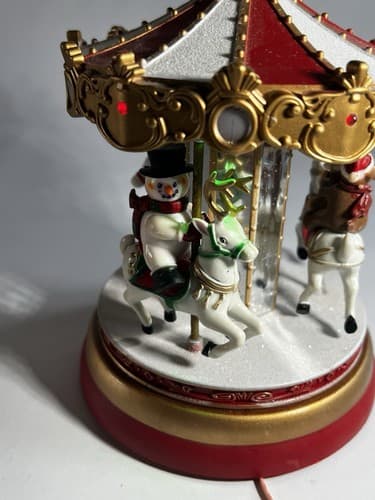 Vintage Christmas Carousel Merry Go Round PAC Pan-Asian Creations Santa WORKS - Thumbnail 10