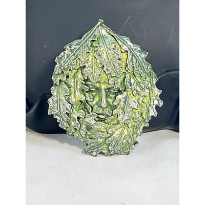 Brian Nagle Limited Edition Green Man Vintage Brooch Signed Numbered - Thumbnail 2