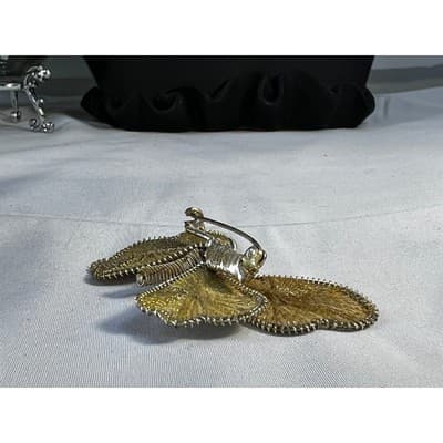 Vintage Wire Wrapped Butterfly Brooch Delicate Handmade Metallic Woven MCM - Thumbnail 18
