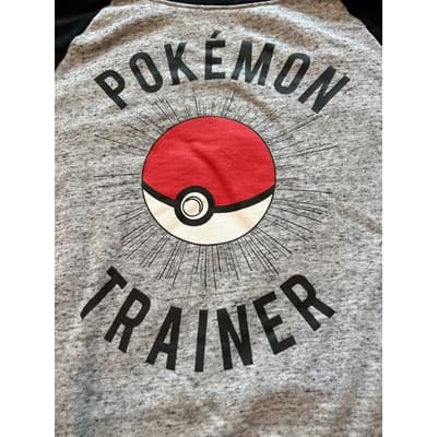 Pokemon Trainer Pokeball Lightweight Fleece Pullover Sweatshirt Gray Small - Thumbnail 2