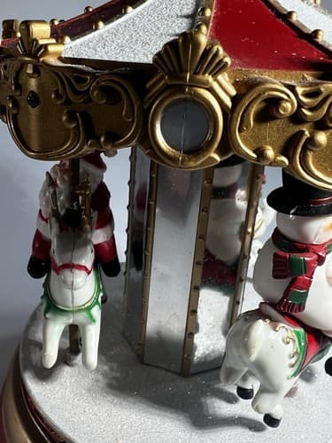 Vintage Christmas Carousel Merry Go Round PAC Pan-Asian Creations Santa WORKS - Thumbnail 11
