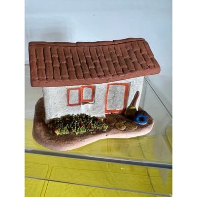 Rare Vintage Artist Handmade Cottage Village Pottery House Hand painted - Thumbnail 11