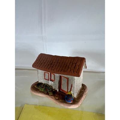 Rare Vintage Artist Handmade Cottage Village Pottery House Hand painted - Thumbnail 2