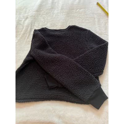 Disney Jack Santa Juniors Fluffy Sequin Casual Semi Cropped Sweater Black Medium - Thumbnail 12
