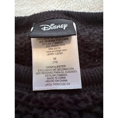 Disney Jack Santa Juniors Fluffy Sequin Casual Semi Cropped Sweater Black Medium - Thumbnail 3