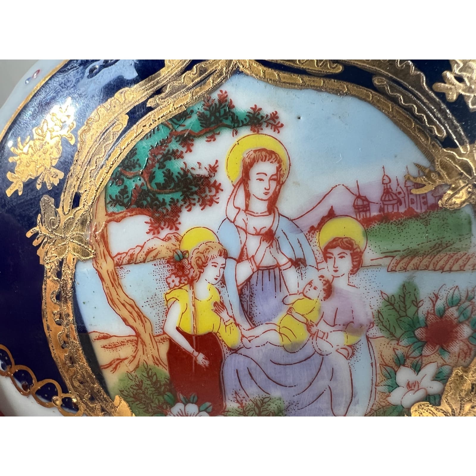 L.F. Limoges P.R.C. Fine Porcelain Trinket Box with Lid RARE Religious Vintage - Thumbnail 16