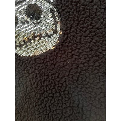 Disney Jack Santa Juniors Fluffy Sequin Casual Semi Cropped Sweater Black Medium - Thumbnail 7