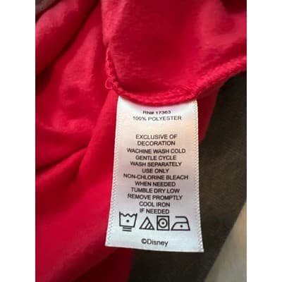 Disney Luxe Mickey Fleece Pocket Crew Neck Long Sleeve Pajama Top Red Large - Thumbnail 6