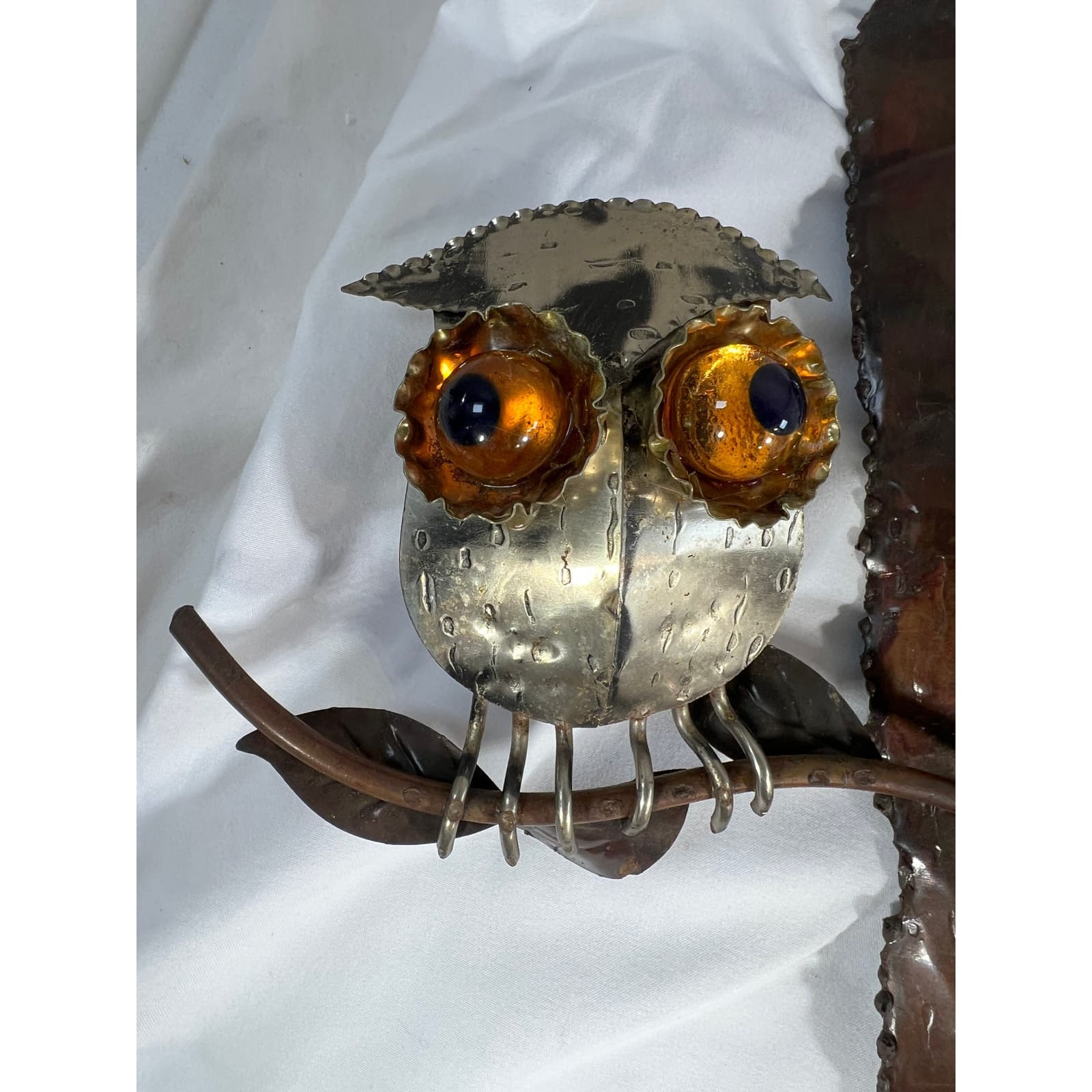 Metal Owl Wall Hanging Welcome To Our Home Vintage 70s 12"x24" Rustic Home Decor - Thumbnail 9