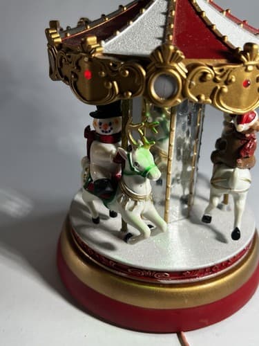Vintage Christmas Carousel Merry Go Round PAC Pan-Asian Creations Santa WORKS - Thumbnail 9