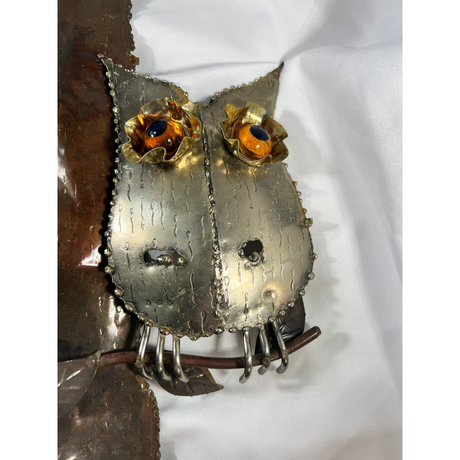 Metal Owl Wall Hanging Welcome To Our Home Vintage 70s 12"x24" Rustic Home Decor - Thumbnail 8
