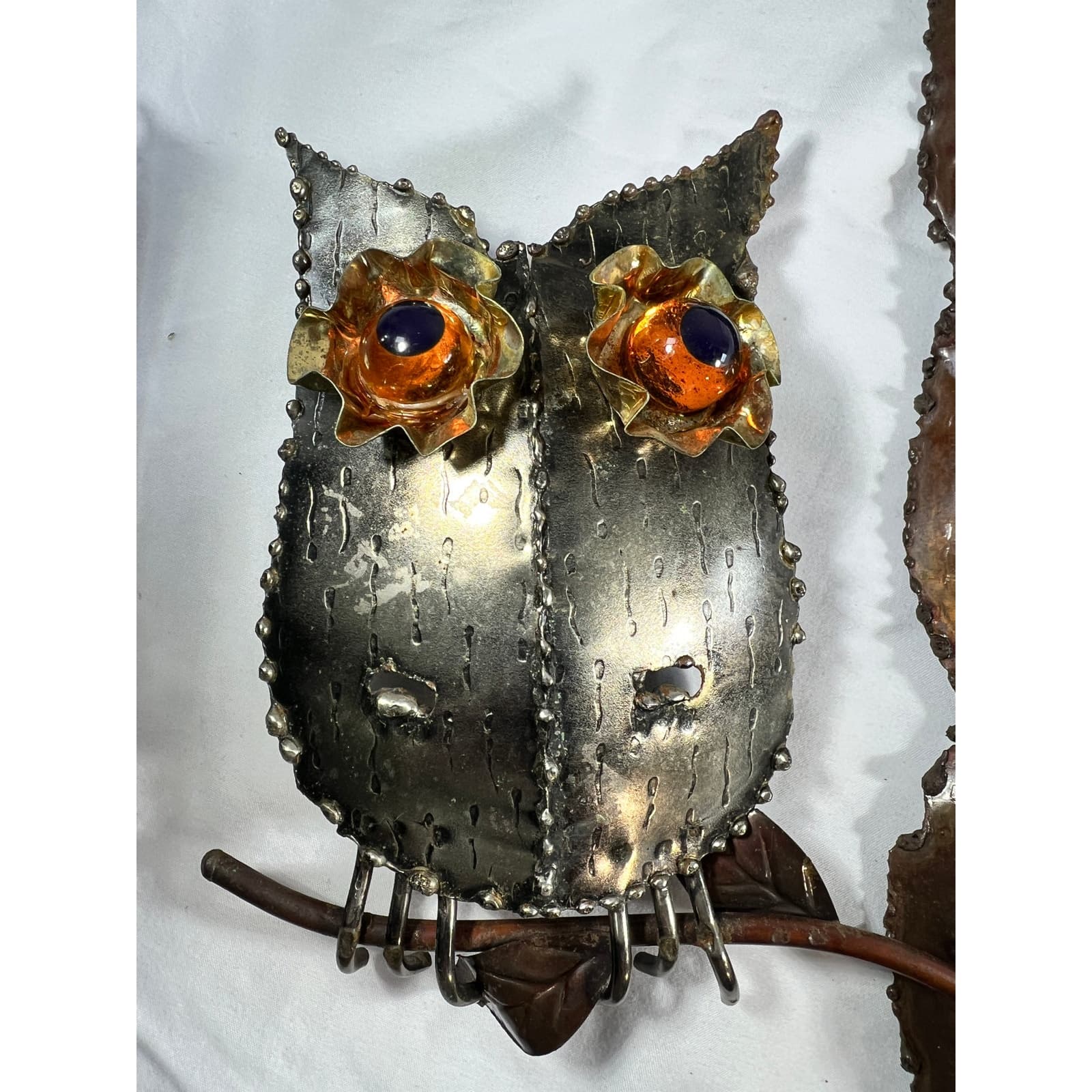 Metal Owl Wall Hanging Welcome To Our Home Vintage 70s 12"x24" Rustic Home Decor - Thumbnail 7