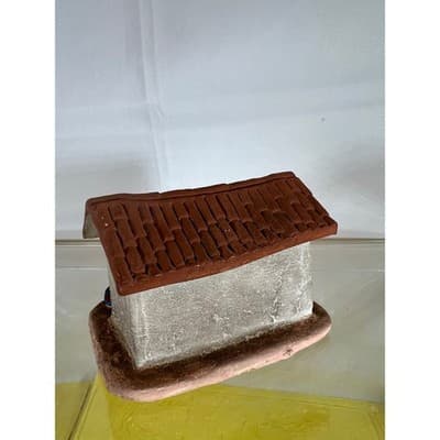 Rare Vintage Artist Handmade Cottage Village Pottery House Hand painted - Thumbnail 5
