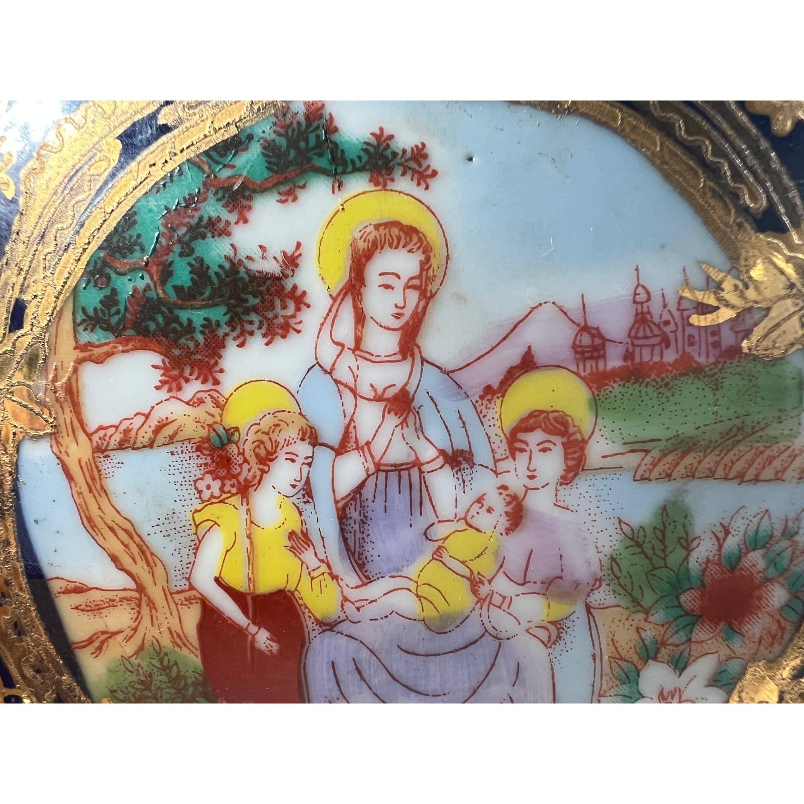 L.F. Limoges P.R.C. Fine Porcelain Trinket Box with Lid RARE Religious Vintage - Thumbnail 20