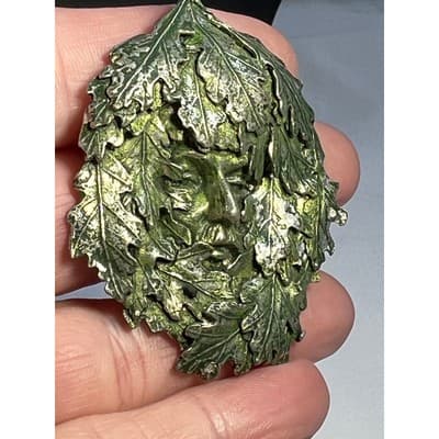 Brian Nagle Limited Edition Green Man Vintage Brooch Signed Numbered - Thumbnail 4