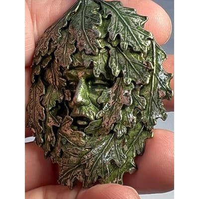 Brian Nagle Limited Edition Green Man Vintage Brooch Signed Numbered - Thumbnail 12