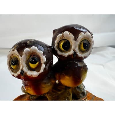 MCM Vintage Owl Eyes Ceramic Ashtray Trinket Tray Orange Glaze Dish 60/70s Retro - Thumbnail 18