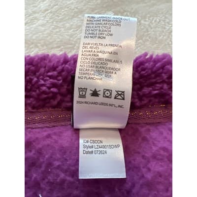 Disney Winnie The Pooh Faux Fur Pullover Crew Neck Pajama Top Purple XL - Thumbnail 5