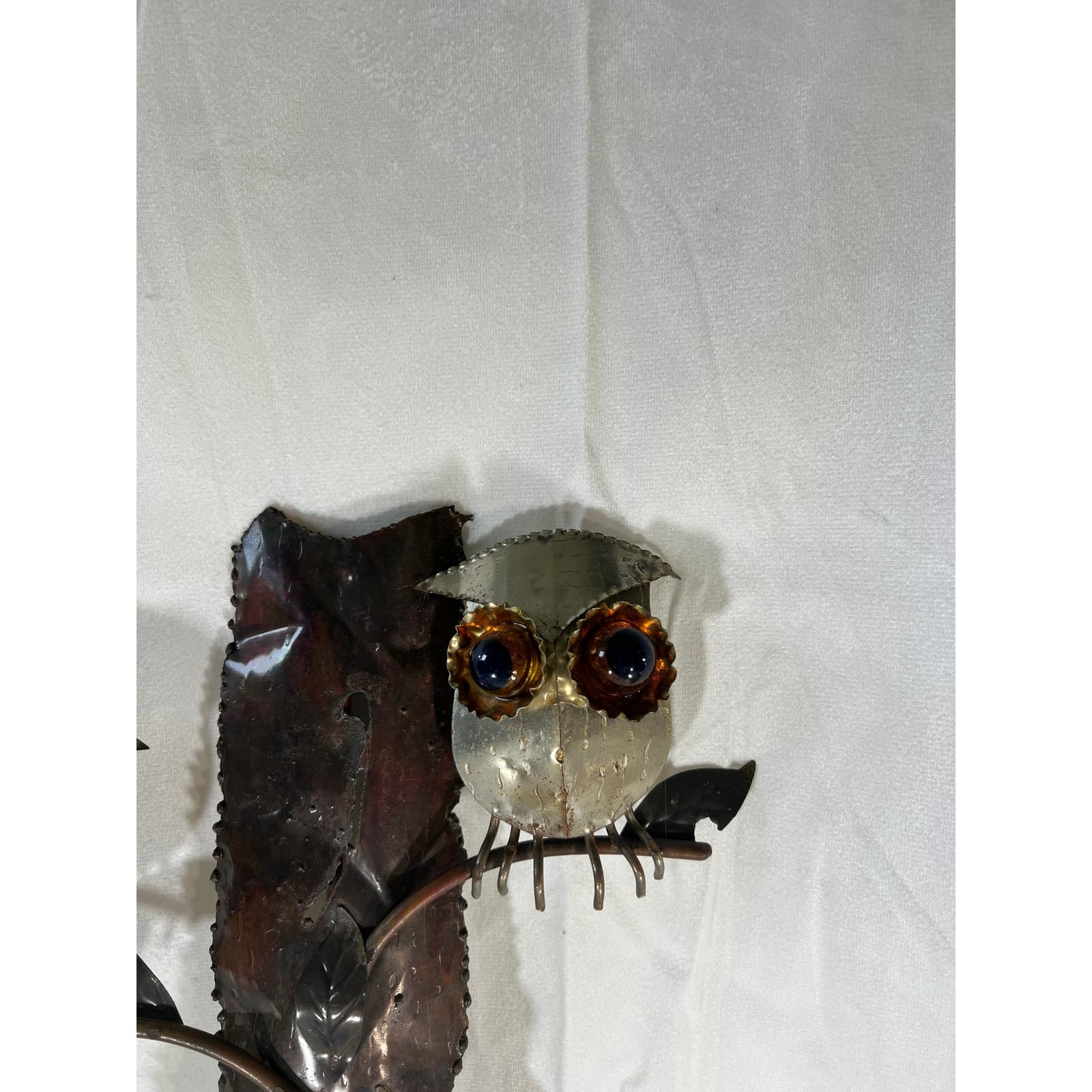 Metal Owl Wall Hanging Welcome To Our Home Vintage 70s 12"x24" Rustic Home Decor - Thumbnail 11