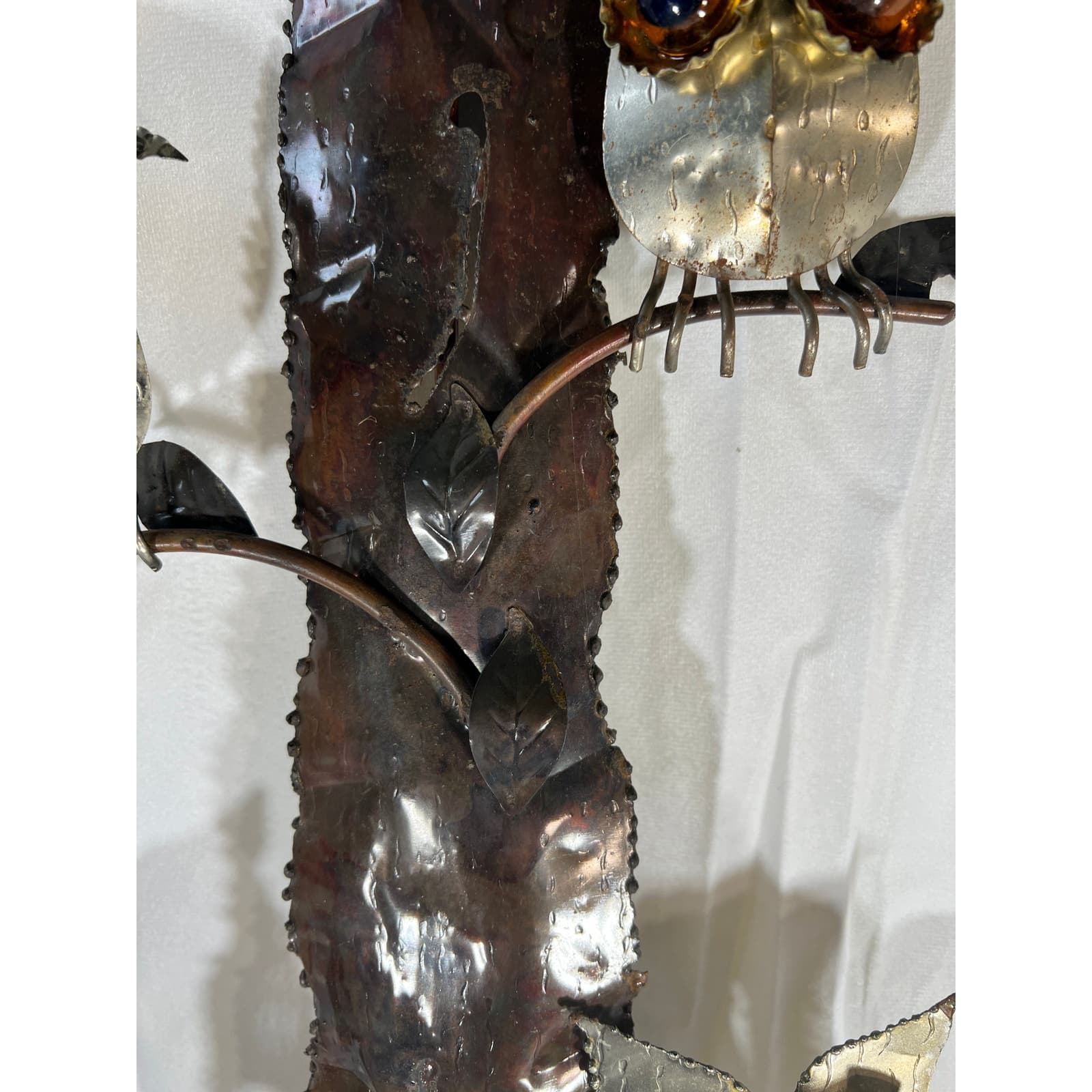 Metal Owl Wall Hanging Welcome To Our Home Vintage 70s 12"x24" Rustic Home Decor - Thumbnail 5
