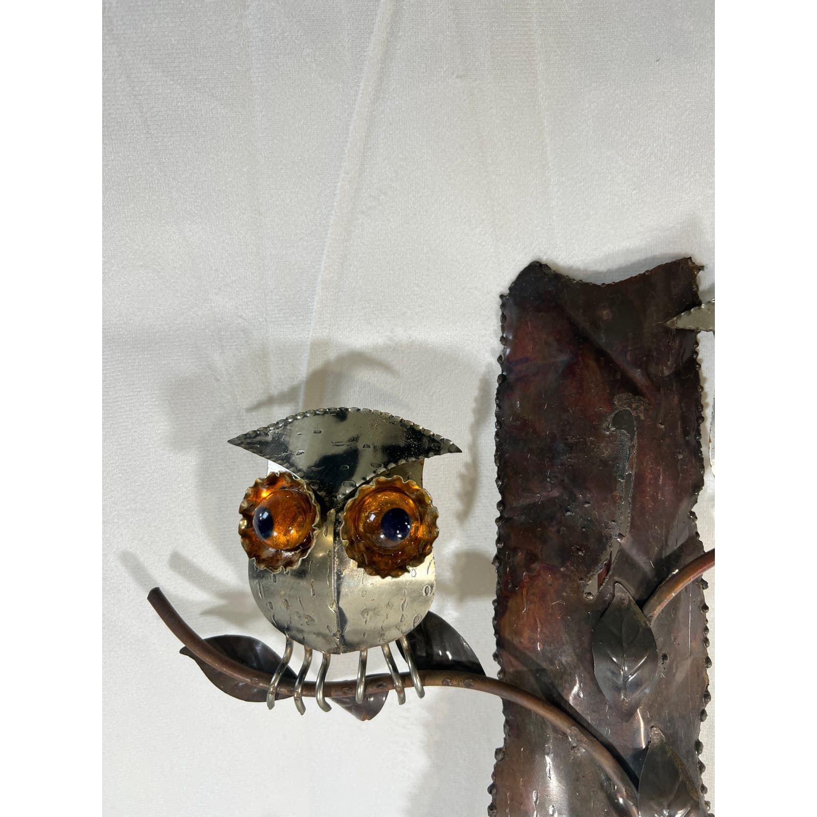 Metal Owl Wall Hanging Welcome To Our Home Vintage 70s 12"x24" Rustic Home Decor - Thumbnail 10
