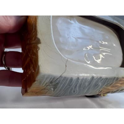 MCM Vintage Owl Eyes Ceramic Ashtray Trinket Tray Orange Glaze Dish 60/70s Retro - Thumbnail 22