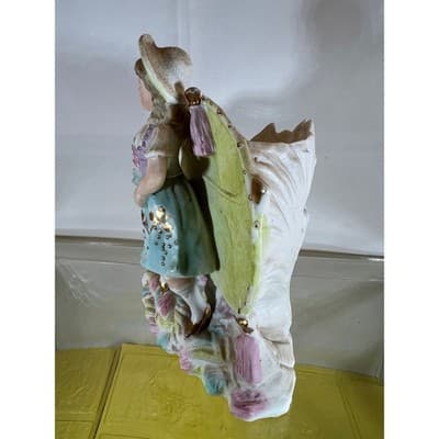 Vintage MCM Porcelain Victorian Girl Vase Figurine Lady Decor - Thumbnail 4